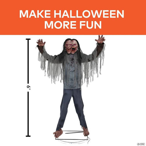 6 Ft. Animated Light-Up Jack & Jill Zombie Halloween Decoration - image 2