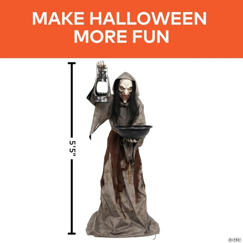 6 Ft. Animated Light-Up Mildred the Wicked Witch Halloween Decoration - image 2