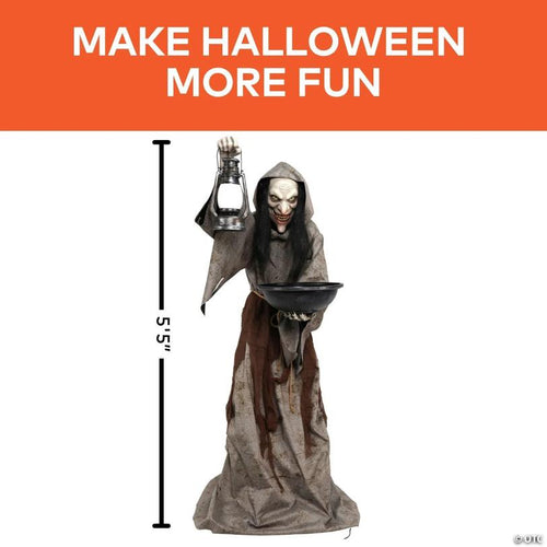 6 Ft. Animated Light-Up Mildred the Wicked Witch Halloween Decoration - image 2