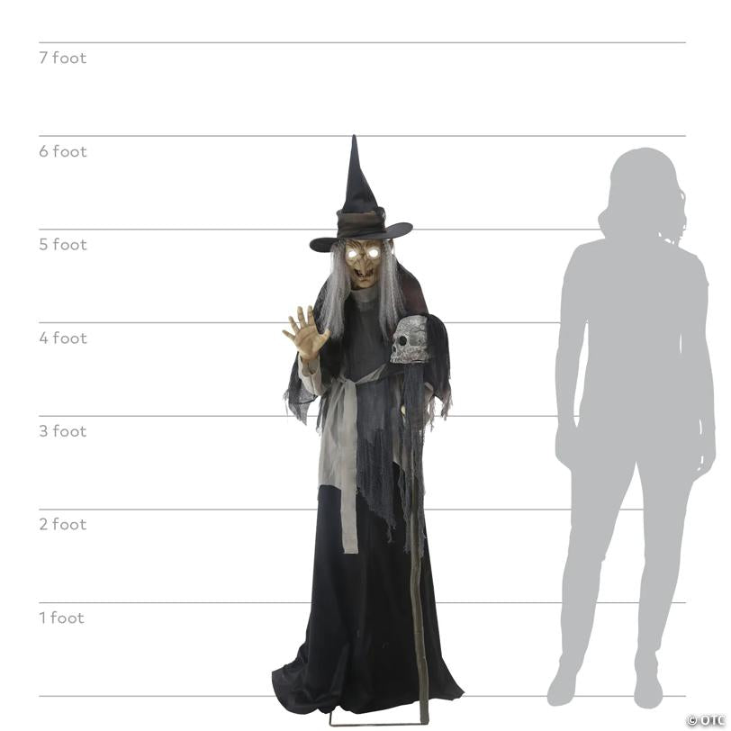 6 Ft. Animated Lunging Haggard Witch Standing Halloween Decoration - image 5