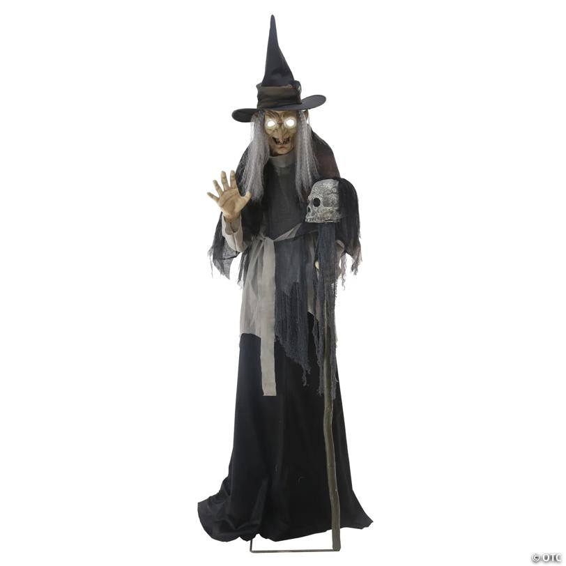 6 Ft. Animated Lunging Haggard Witch Standing Halloween Decoration - image 4