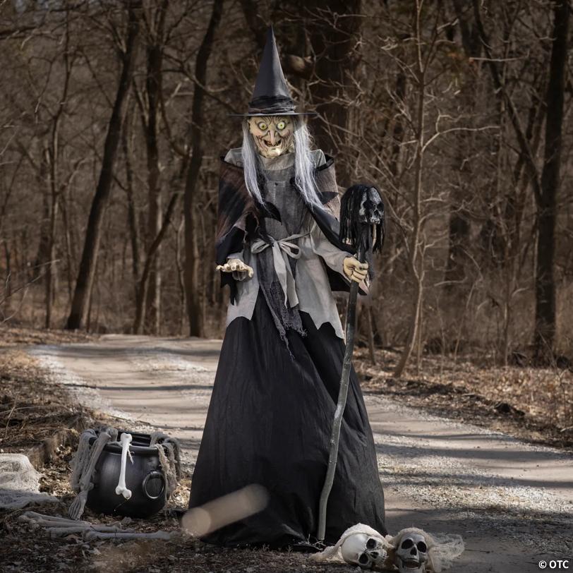 6 Ft. Animated Lunging Haggard Witch Standing Halloween Decoration - image 3