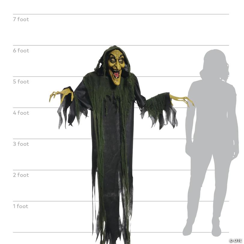 6 Ft. Hanging Scary Witch Animated Prop Halloween Decoration - image 3