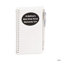 6" Personalized Classic White Paper Spiral Notebooks with Plastic Pens for 12 | Elite Festo