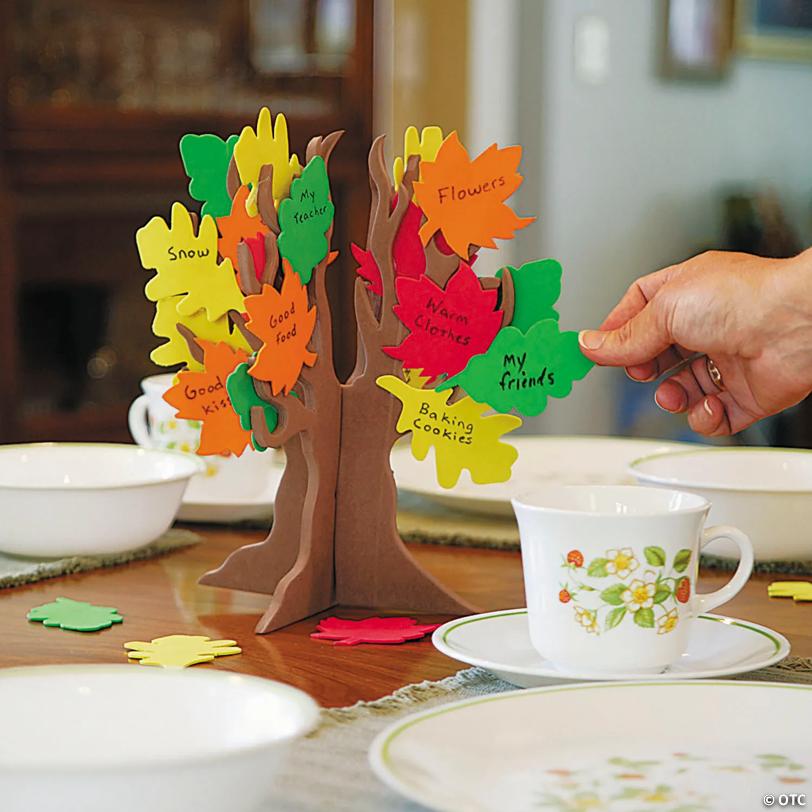 6" x 9 1/2" Multicolor 3D Standing Tree of Thanks Craft Kit – Makes 12