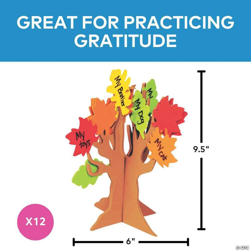 6" x 9 1/2" Multicolor 3D Standing Tree of Thanks Craft Kit – Makes 12