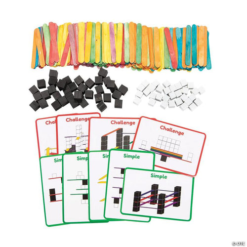 6" x 9" STEM Foam Cube and Craft Stick Building Set - 484 Pc.