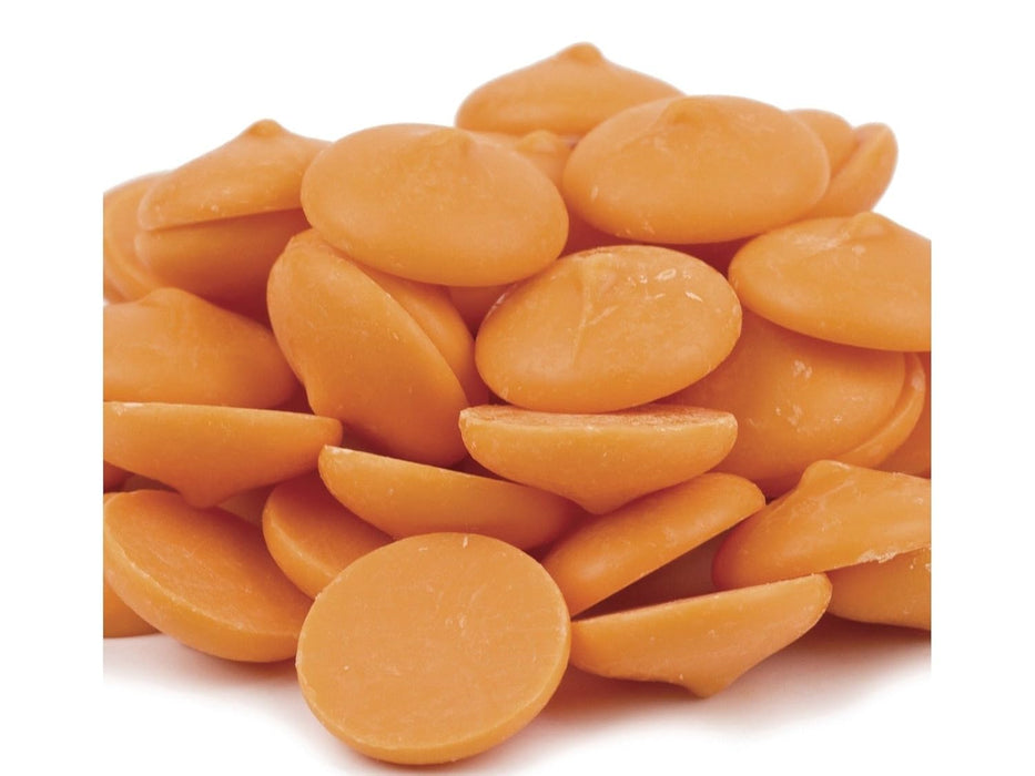 Merckens ORANGE Chocolate Flavored Candy Coating 25 pounds