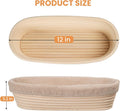 Bread Proofing Basket 12 inch Oval Shaped Dough Proofing Bowl w/Liners Perfect for Professional & Home Sourdough Bread Baking