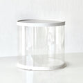 10x10x10 Inch ROUND Clear Cake Box Transparent White Tall Layer with clear lid