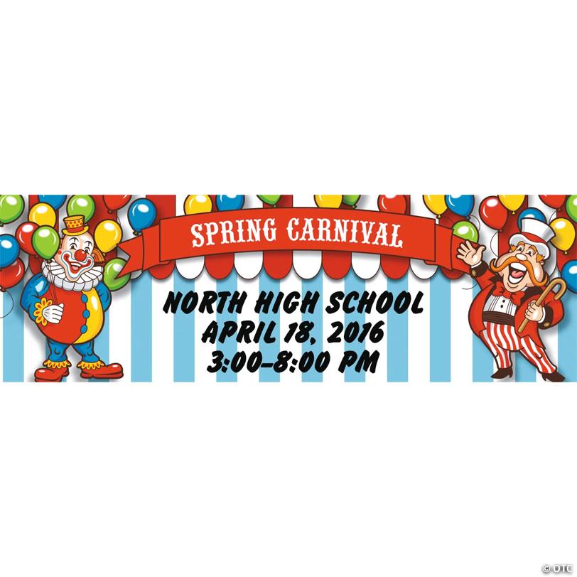 72" x 23" Big Top Carnival Custom Banner - Medium