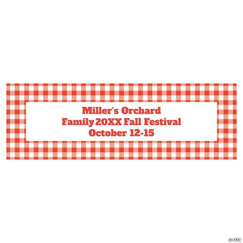 72" x 23" Gingham Plaid Custom Banner - Medium