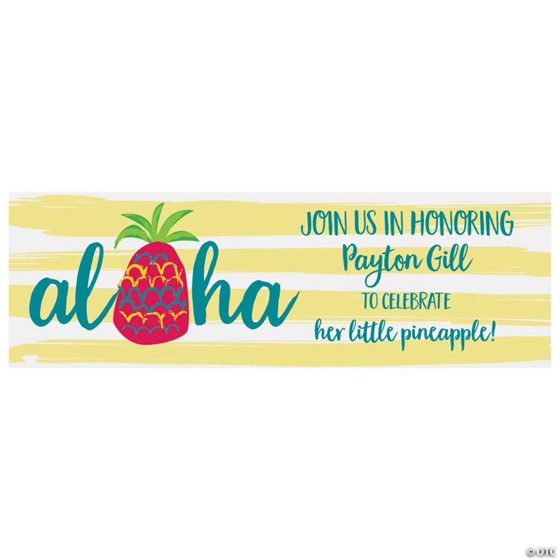 72" x 23" Little Pineapple Party Custom Banner - Medium