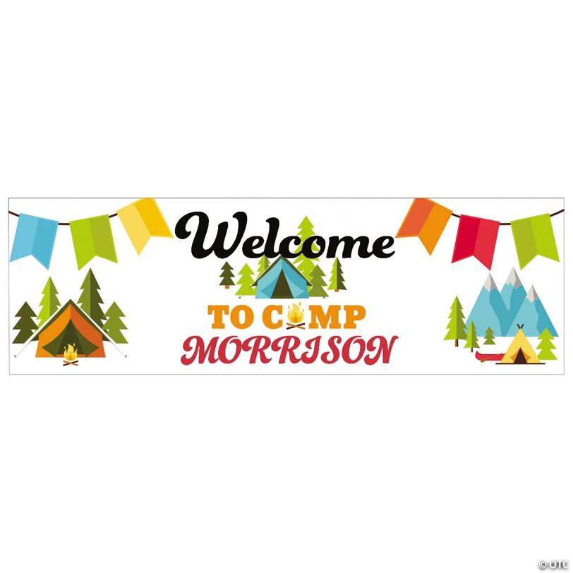 72" x 23" Personalized Camp Adventure Party Custom Banner - Medium