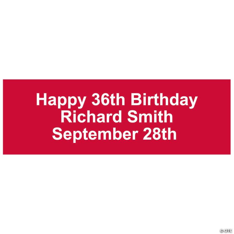 72" x 23" Personalized Solid Color Vinyl Banner - Medium
