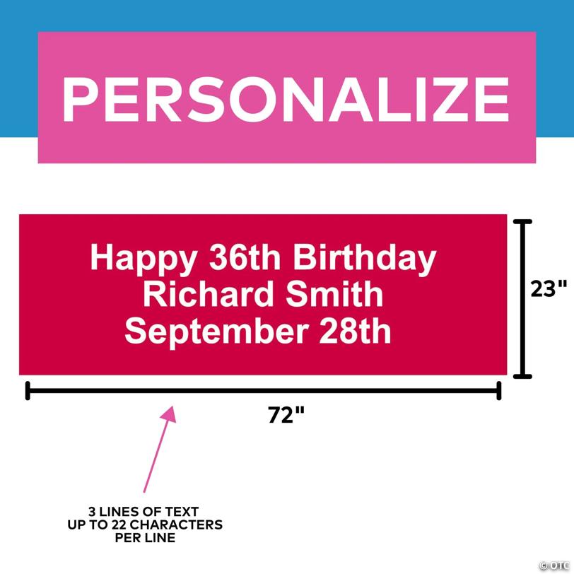 72" x 23" Personalized Solid Color Vinyl Banner - Medium