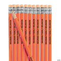 7 1/2" Personalized Orange Solid Color Wood Pencils - 24 Pc. | Elite Festo