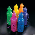 7 1/2" Smile Face Neon BPA-Free Plastic Water Bottles - 12 Ct. | Elite Festo