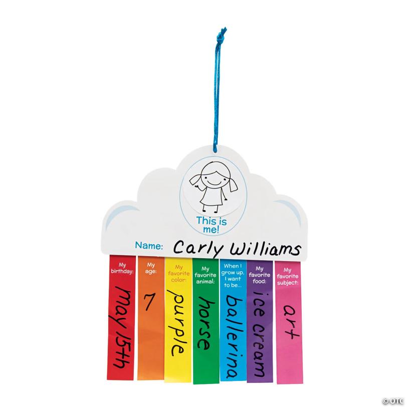 7 1/2" x 8 3/4" All About Me Rainbow Cardstock Craft Kit - Makes 12