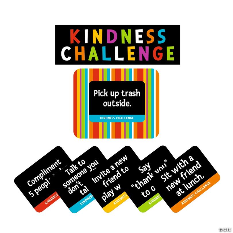 7 1/4" - 13" Mini Kindness Challenge Cardstock Classroom Bulletin Board Set - 42 Pc.