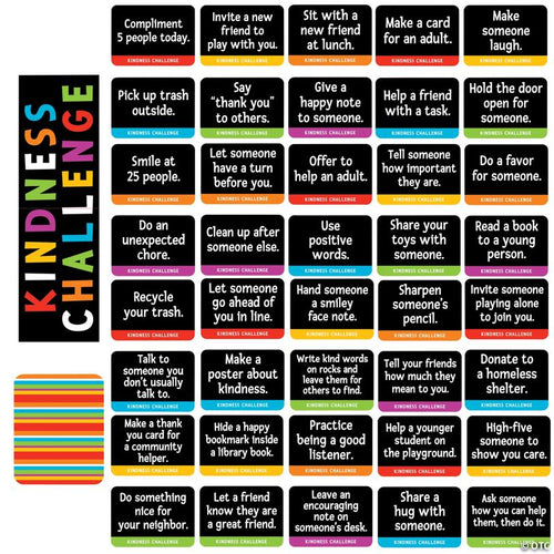 7 1/4" - 13" Mini Kindness Challenge Cardstock Classroom Bulletin Board Set - 42 Pc.