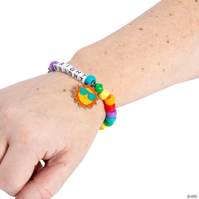 7 3/4" Last Day of School Shine Bright Pony Bead Bracelet Craft Kit - Makes 12