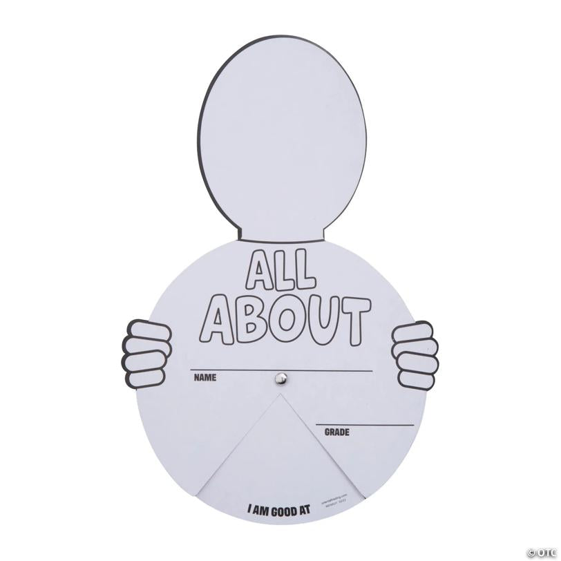 7 3/4" x 11 1/4" Color Your Own All About Me Paper Wheels - 12 Pc.