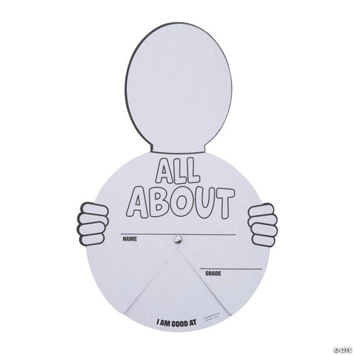 7 3/4" x 11 1/4" Color Your Own All About Me Paper Wheels - 12 Pc.