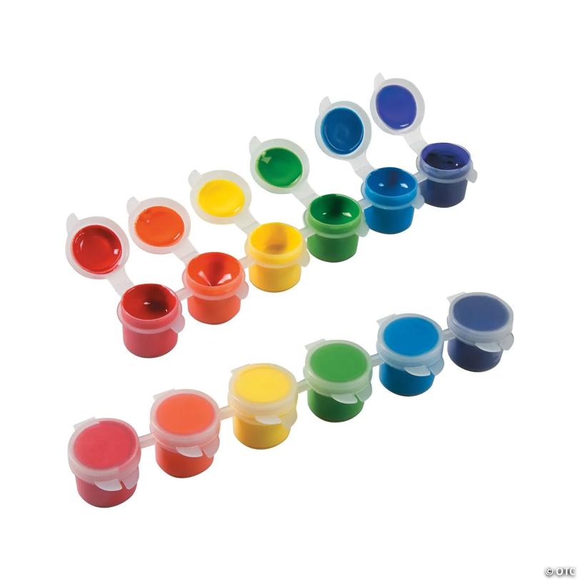 7" 6-Color Rainbow Acrylic Paint Strip Classpack - Set of 24