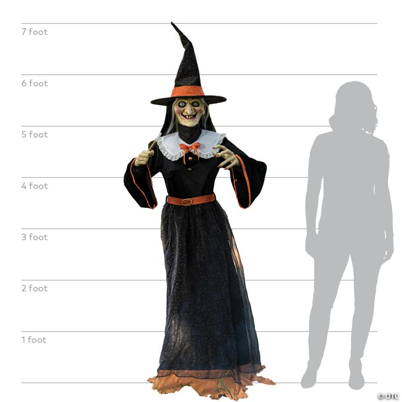 7' Animated Whimsical Witch - image 5