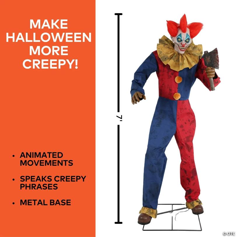 7 Ft. 3" Animated The Axe-Wielding Clown Halloween Decoration - image 2