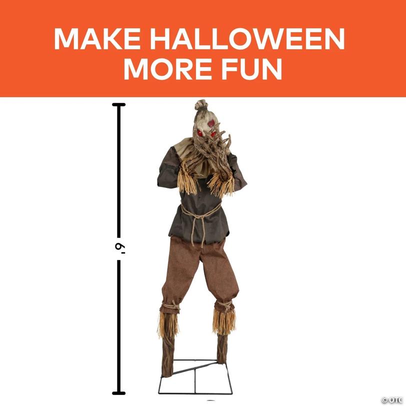 7 Ft. Animated Light-Up Grim Stalker Scarecrow Halloween Decoration - image 2