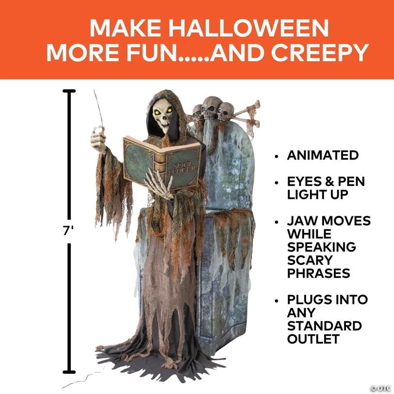 7 Ft. Animated Light-Up Soul Collector Halloween Decoration - image 3