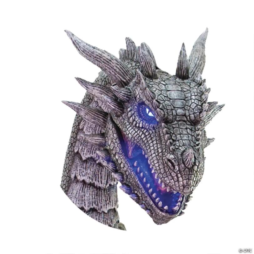 7 Ft. Animated Winter Dragon Metal Halloween Decoration with Volume Control - image 3