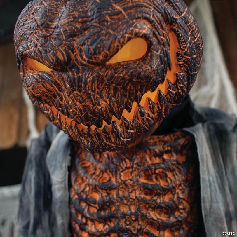 7 Ft. Scorched Scarecrow Animated Prop Standing Halloween Decoration - image 2