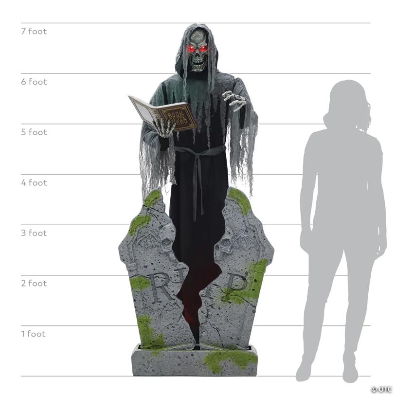 7 Ft. Soul Stealer Black & Grey Animated Prop Halloween Decoration - image 5