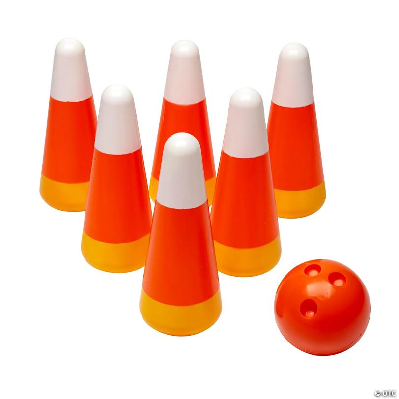 8 1/2" Fall-Themed Candy Corn Plastic Bowling Game Set - 7 Pc.