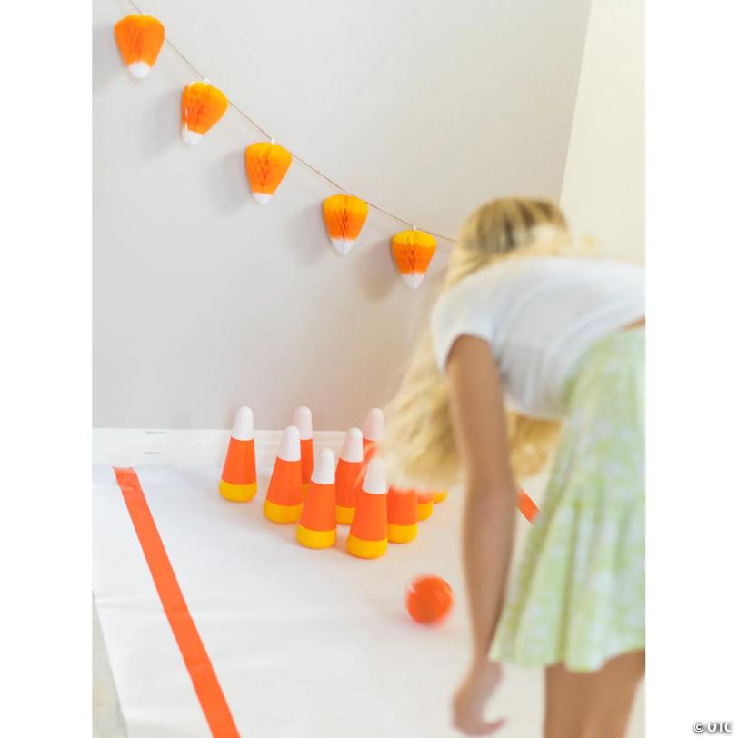 8 1/2" Fall-Themed Candy Corn Plastic Bowling Game Set - 7 Pc.
