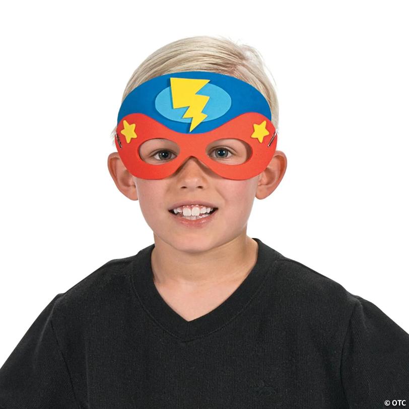 8 1/2" Multicolored Superhero Mask Foam Craft Kit - Makes 12