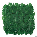 8" Bulk 48 Pc. Green Polyester Tropical Leaves