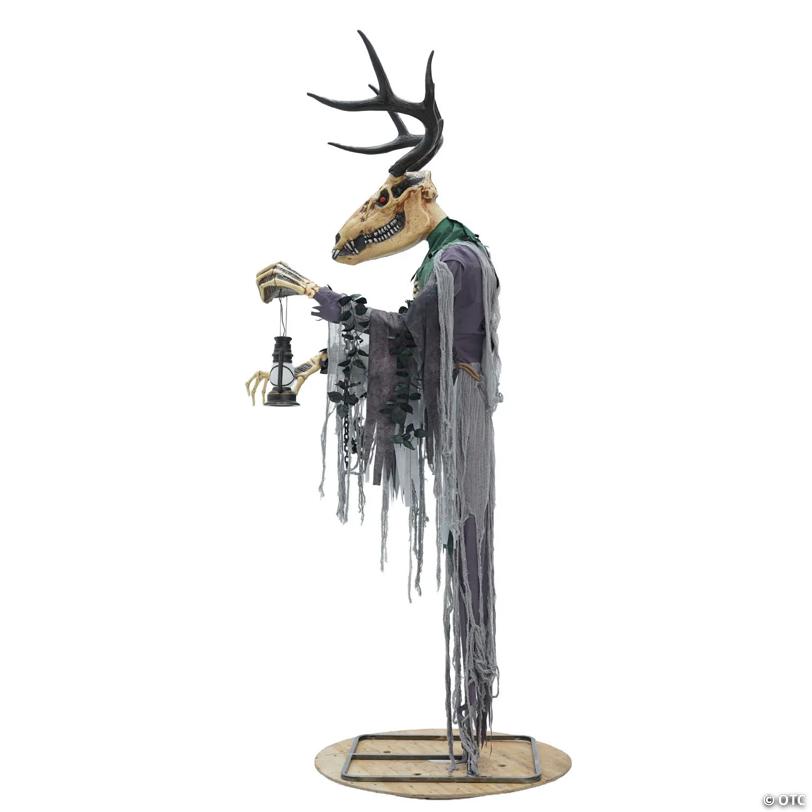 8 Ft. 2" Animated Skeleton Forest Creature with Horns Halloween Decoration - image 3