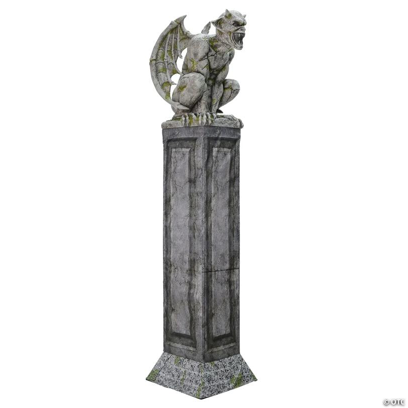 8 Ft. Animated Oversized Gargoyle Pillar Halloween Decoration - image 4