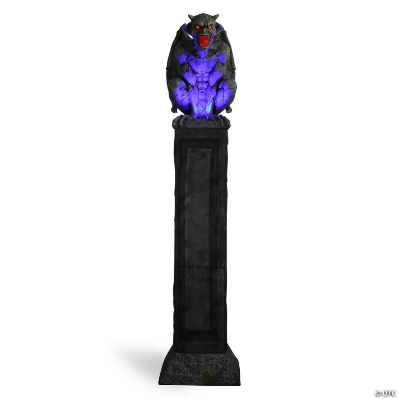 8 Ft. Animated Oversized Gargoyle Pillar Halloween Decoration - image 7