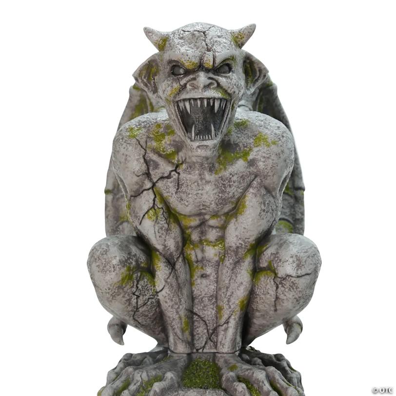 8 Ft. Animated Oversized Gargoyle Pillar Halloween Decoration - image 5