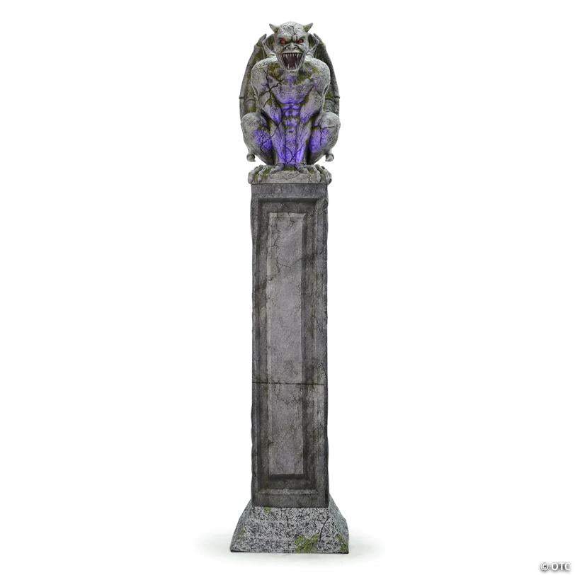 8 Ft. Animated Oversized Gargoyle Pillar Halloween Decoration - image 6