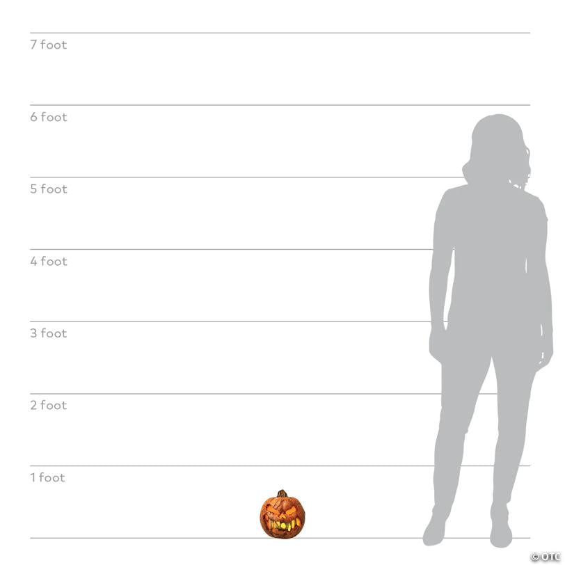 8" Rotten Flaming Pumpkin™ With Timer Halloween Decoration - image 2