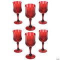 8 oz. Bulk 48 Ct. Red Patterned Plastic Wine Glasses