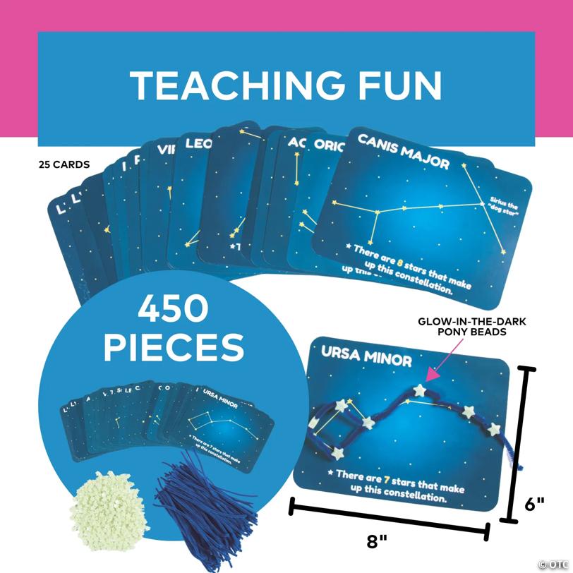 8" x 6" Glow-in-the-Dark Constellations Educational Craft Kit - 450 Pc.