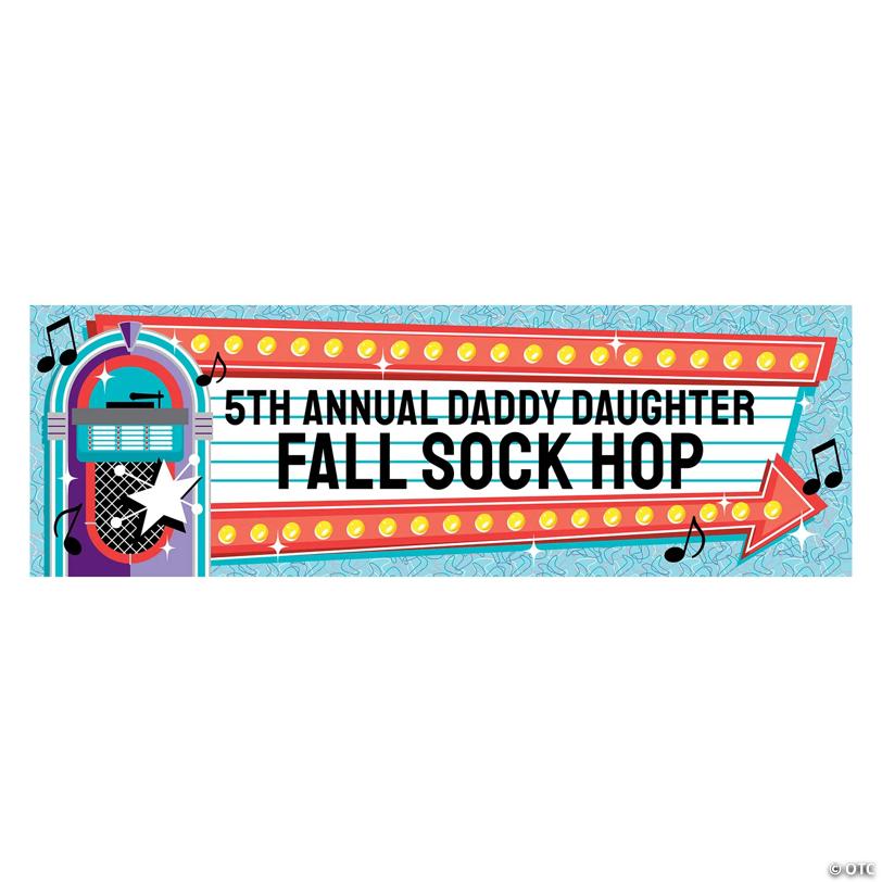 90" x 29" 50s Diner/Sock Hop Custom Banner - Large