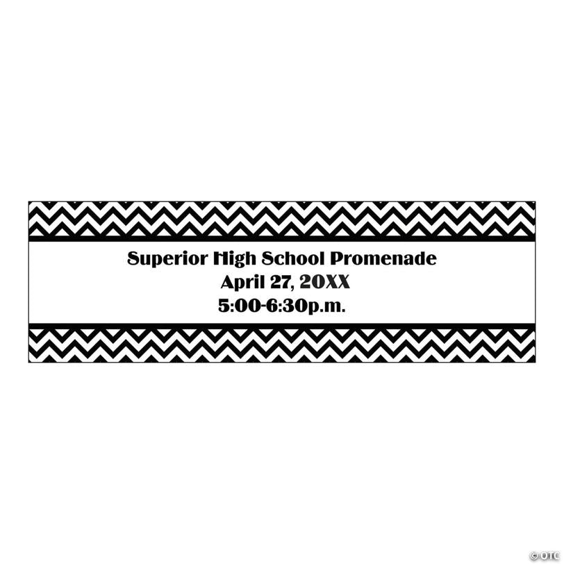 90" x 29" Chevron Border Prom Custom Banner - Large